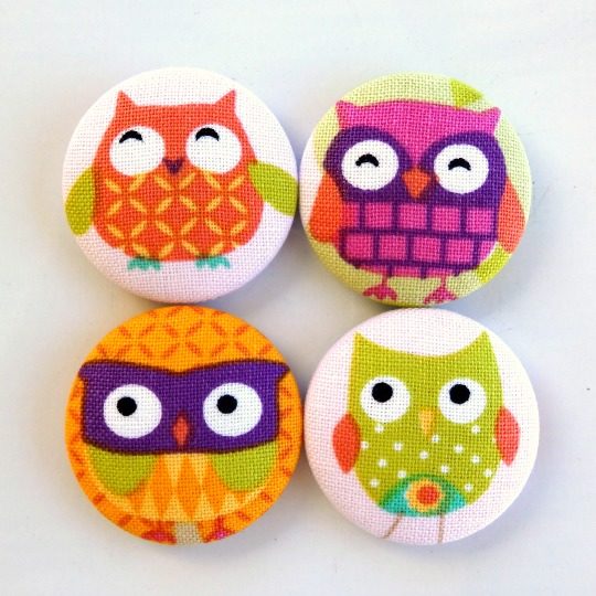 28mm Bright Owls Magnets Set of 4