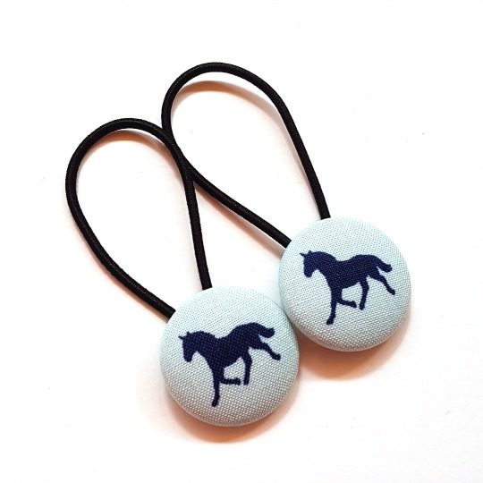 28mm Light Blue Derby Horse Button Elastics