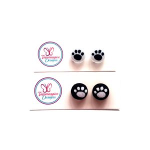 12mm Mini Paws Button Stud Earrings